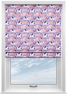 Pony Pals, Lilac - Twist&Fit Roman Blind